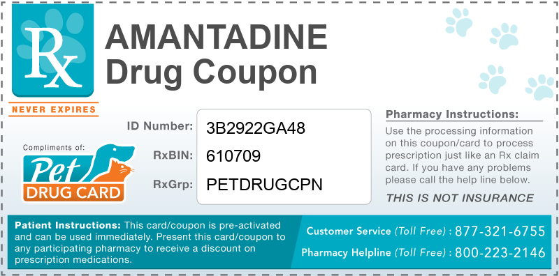 This Amantadine coupon provides significant prescription savings at pharmacies nationwide