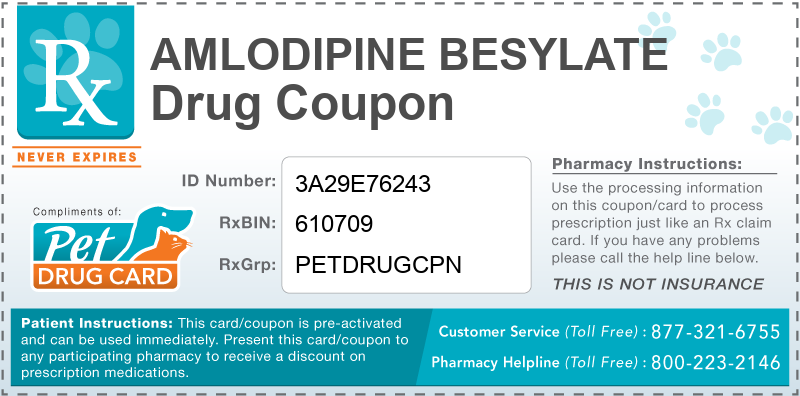 This Amlodipine Besylate coupon provides significant prescription savings at pharmacies nationwide