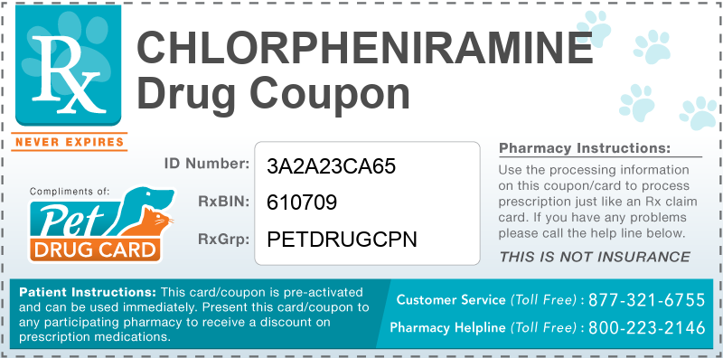 This Chlorpheniramine coupon provides significant prescription savings at pharmacies nationwide