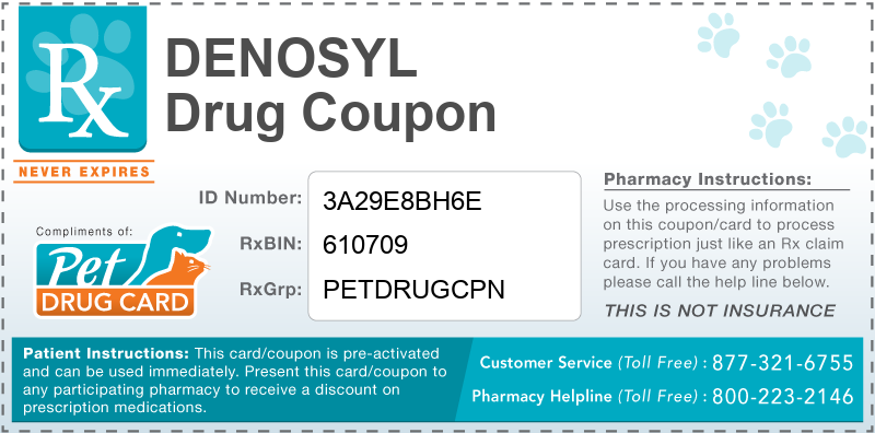 This Denosyl coupon provides significant prescription savings at pharmacies nationwide