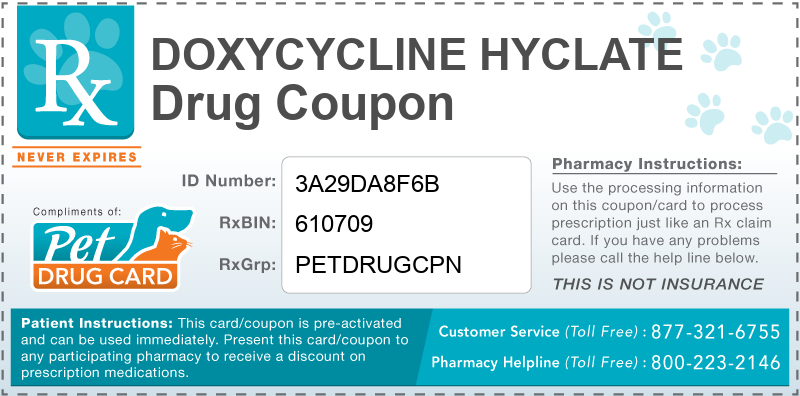 This Doxycycline Hyclate coupon provides significant prescription savings at pharmacies nationwide