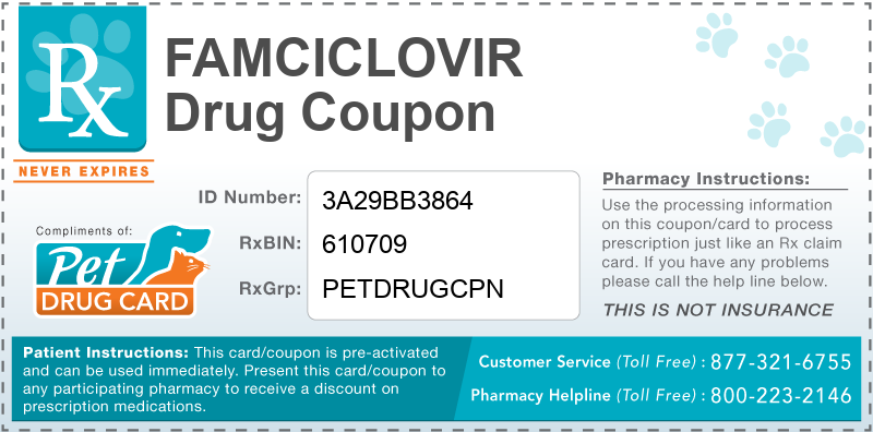 This Famciclovir coupon provides significant prescription savings at pharmacies nationwide