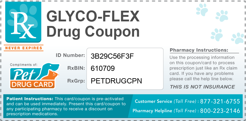 This Glyco-Flex coupon provides significant prescription savings at pharmacies nationwide