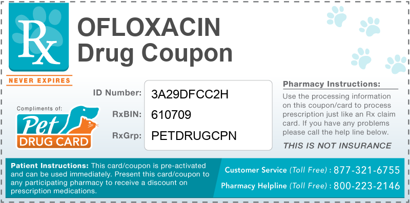 This Ofloxacin coupon provides significant prescription savings at pharmacies nationwide