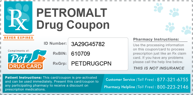 This Petromalt coupon provides significant prescription savings at pharmacies nationwide