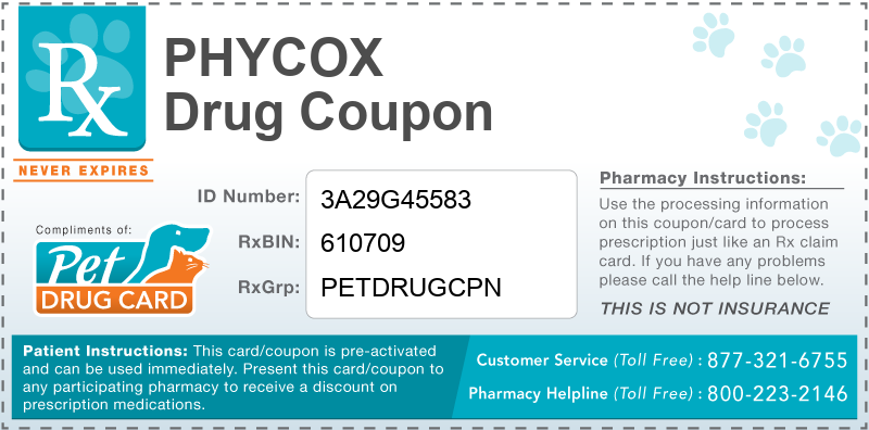This Phycox coupon provides significant prescription savings at pharmacies nationwide