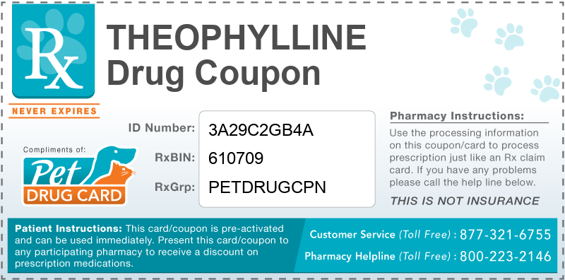 This Theophylline coupon provides significant prescription savings at pharmacies nationwide