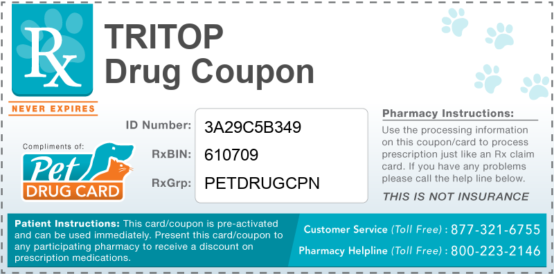 This Tritop coupon provides significant prescription savings at pharmacies nationwide